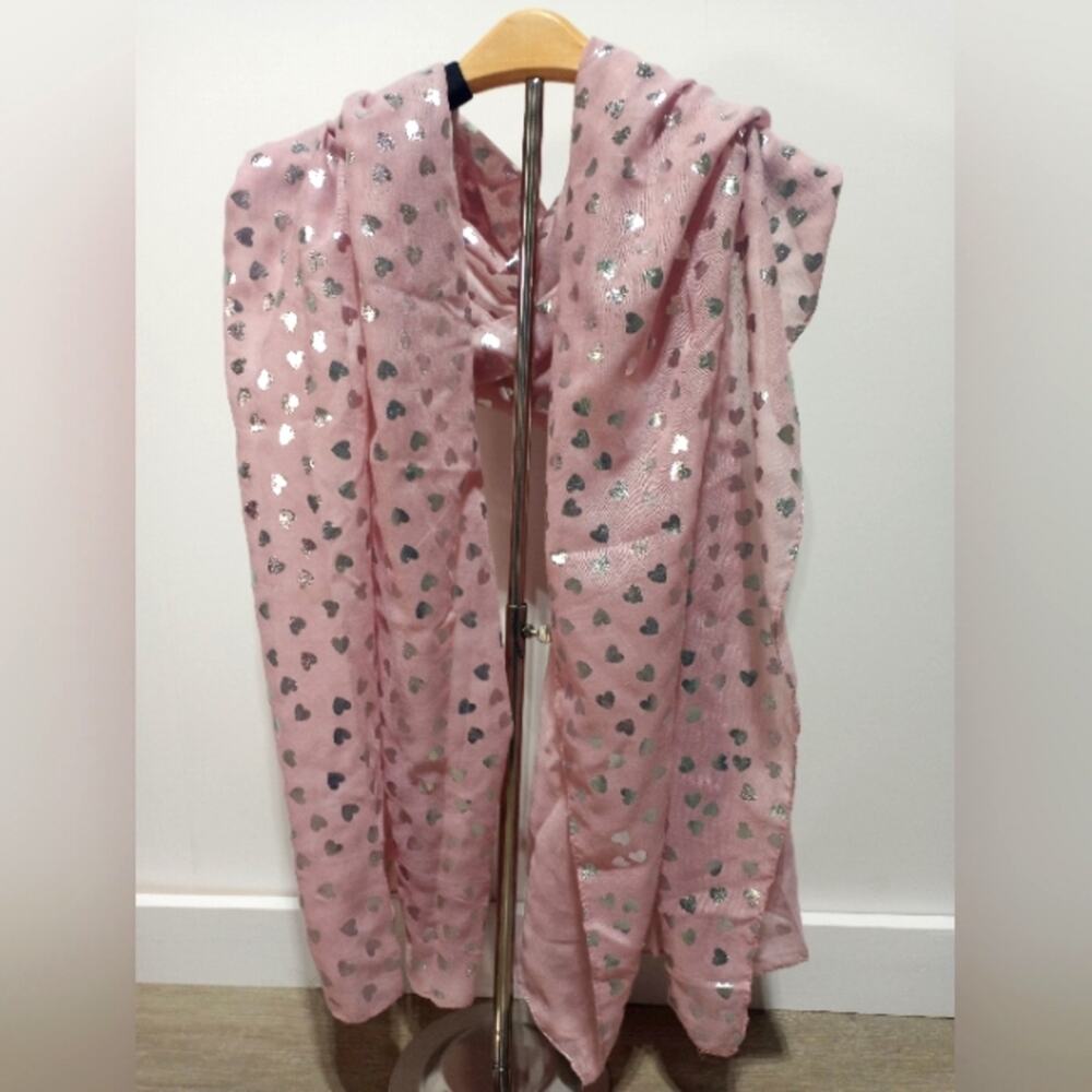 Pier 1 Import Pink with Silver Stars Scarf